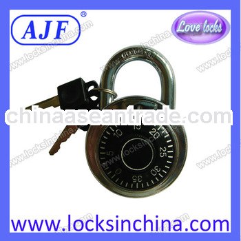 1 7/8" Locker lock with 3 dial combination lock and key for cabinet