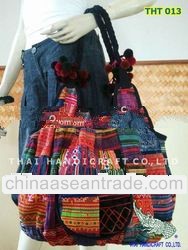 Thai Embroidered HMONG Hill Tribe Tote Handbag