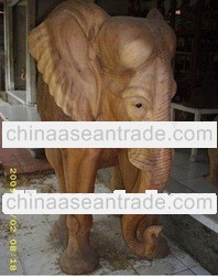 Modern Decorative Elephant Wood Carving Sculpture