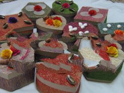 Cardboard gift boxes with native decor