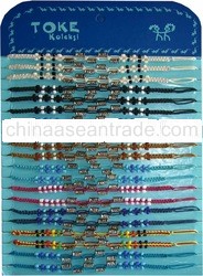 Glkc 38 Cotton Bracelet With Plastic Beads,