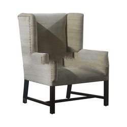 Mahogany St. Barbara Wings Chair Full Upholstery