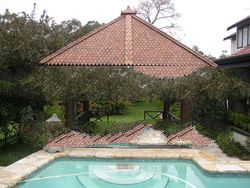 Wooden Gazebo with fence