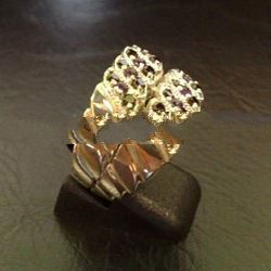 RFMN0065 - Sterling Silver Cocktail Ring with Amethyst & Garnet