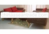 Water Hyacinth sofa, living furniture with water hyacinth cover frame wooden and rattan rim