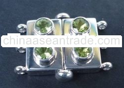 SS Bayonet Clasp 3 Strands with Peridot