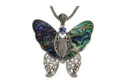 Designer Inspired Silver Butterfly pendant , Bali Pendant