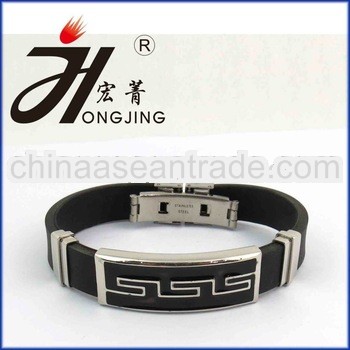 2012 new design silicon bracelet with black painting HJ-12ND