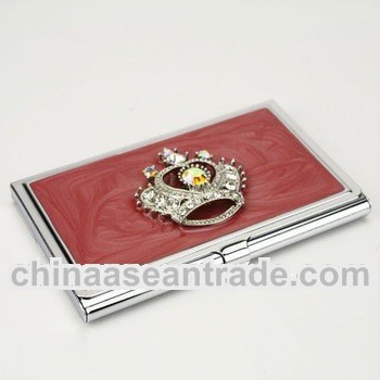 2012 newly style crystal crown metal name card box