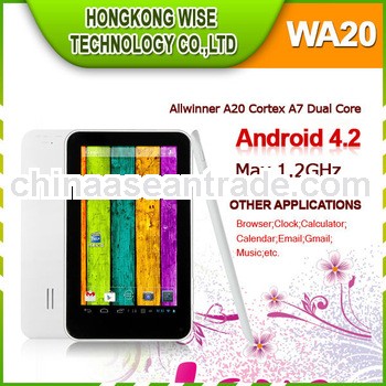 2013 7 inch chinese tablet oem Android 4.2 Allwinner WA20 dual core with HDMI