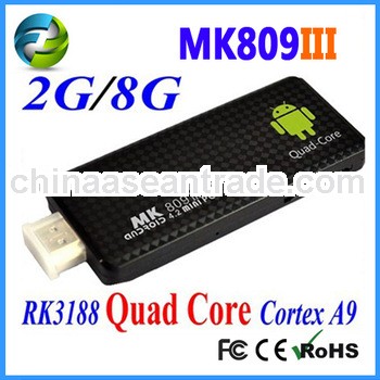 2013 Android Mini TV Box TV dongle MK809 III Stick Rockchip RK3188 Quad Core Free Shipping