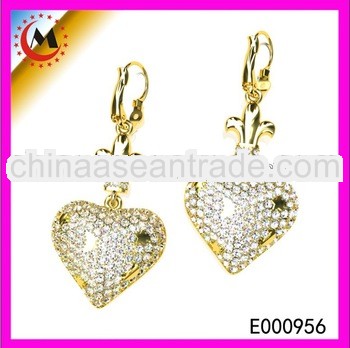 2013 GOLD JHUMKA EARRINGS ALIBABA WHOLESALE HOT CRYSTAL GOLD EARRINGS 2013 LATEST GOLD EAR TOPS DESI