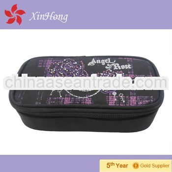 2013 High quality black polyester cheap zipper pencil bag