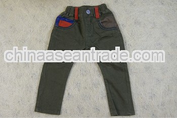 2013 Hot Sale Boys Army Green Denim Jeans Boys Denim Pants