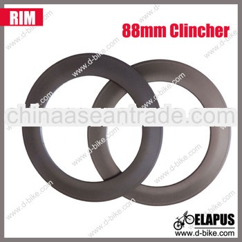 2013 Hot selling 88mm clincher full carbon bike rim