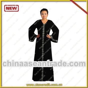 2013 Latest black abaya fashion islamic clothing KDT-262