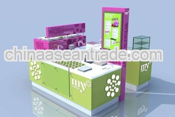 2013 Multifunctional mobile food kiosk for ice cream/frozen yogurt/juice/bubble tea with unique styl