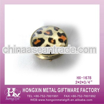 2013 New Product HX-1678 Fashion Leopard Epoxy 3 Case Pill Box