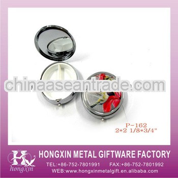 2013 New Product P-162 Round Bird Metal diy pill box