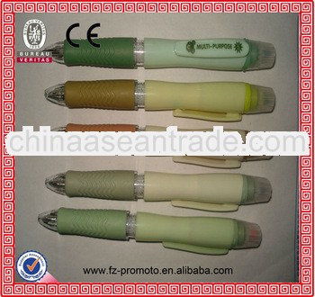 2013 New design 4 colors promotional plastic pen with highlighter