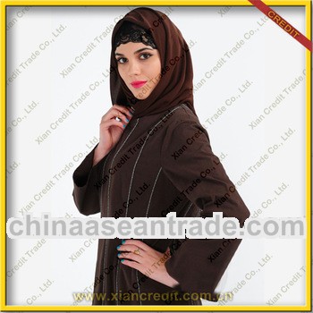 2013 muslim hooded abaya high quality sand-wash cotton