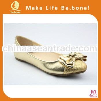 2013 newest fashion elegant gold lady casual shoes