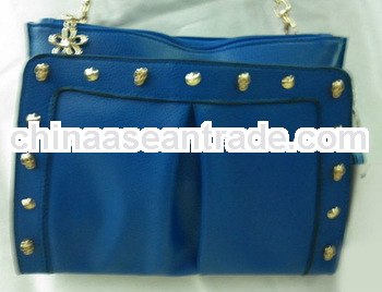 2013 newest royal blue women's PU handbag