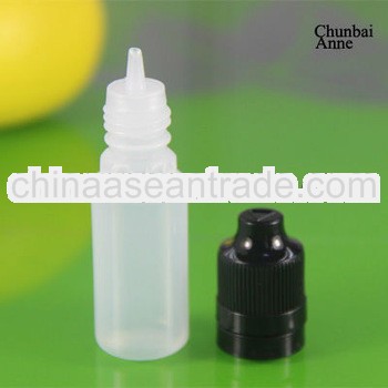 2013 popular vapor juice pe 15ml plastic dropper bottle pipette with childproof tamper cap long tip