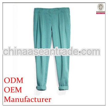 2014 hot selling summer fashion blue pants with loose fitting