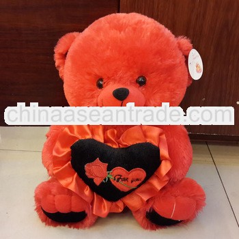 2014 wholesales plush valentine soft bear toy with heart