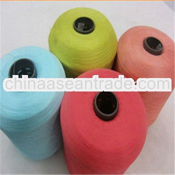 20/2 Bright Ring dope dyed yarn with plastic cones in white or colors / 100 polyester spun yarn