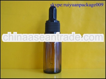 20ml boston round amber glass bottle with dropper