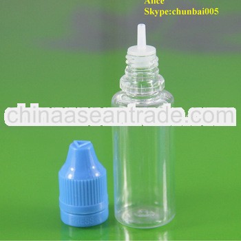 20ml pet bottle dropper eliquid childproof tamper with long thin tip SGS and TUV