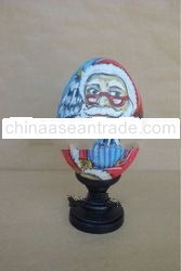 Wooden Duck Egg With "Santa Claus"