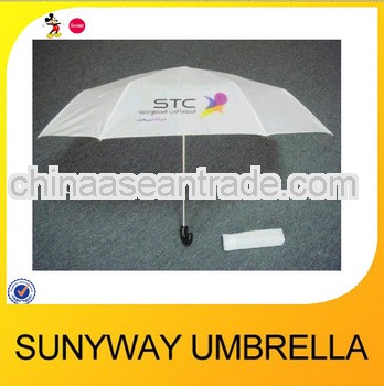 21''*8ribs printed white 3 section umbrella auto open close