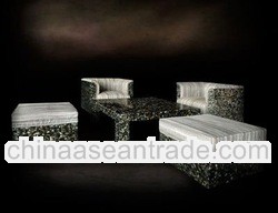 black sofa mother of pearl inlay mosaic shell