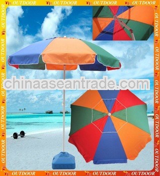 220cm colourful vented beach umbrella with tilt mechanism