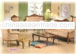 Teak Sofa Set Classic Design Romawi Bunga Pandan 2 Indoor Furniture.