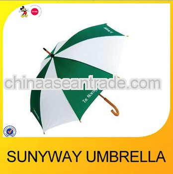 23''*8rib best straight wooden umbrella with logo in two color