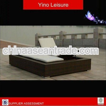 2 person outdoor lounge bed RZ2014 promotional rattan bed