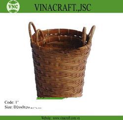 Bamboo waste basket set of two