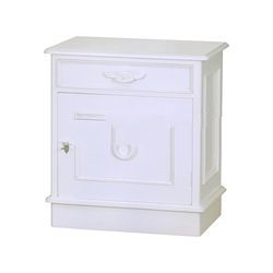 White Painted 1 Door 1 Drawer Victorian Bedside