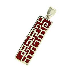 red mosaic pendant