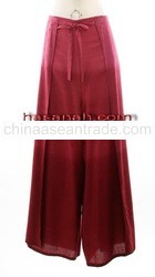 Hasanah Red Shades Rayon Fisherman Wrap Pants