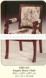 Empire Horse Chair Mahogany Indoor Furniture.