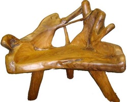 TEAK ROOT BENCH FURNITURE TRBN02