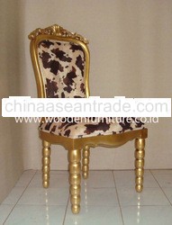 Gilded Dining Chair Golden Wooden Chair Antique Reproduction Dining Room Classic European Home Furni