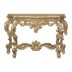 Gold Painted Console Table With Carved