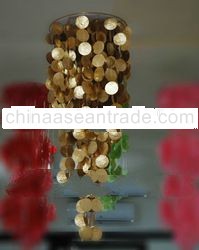 bali shell wind chimes from shell capis with gold colour