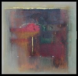 Abstract square with brown background painting